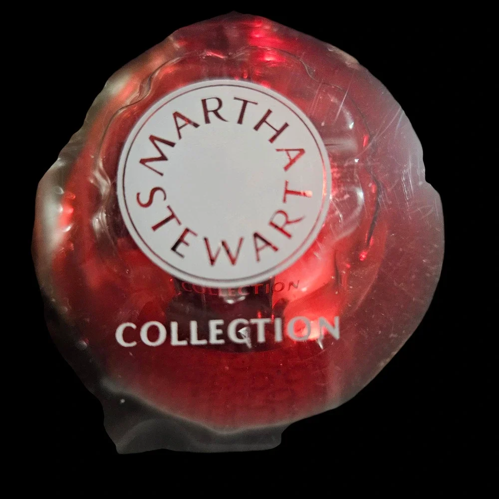 Martha Stewart Collection Red Gold Glass Christmas Ball Ornaments Set of 6